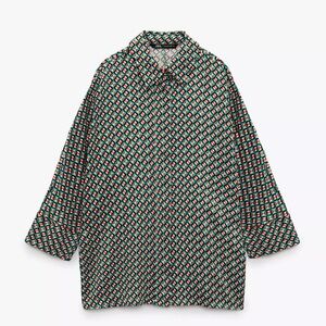 ZARA Geometric Print Shirt Multicolored Size M